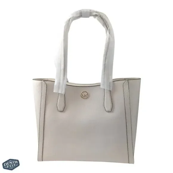 MICHAEL KORS Light Cream Coated Canvas Leida Large Tote Bag/PurseNEW/NWT!!